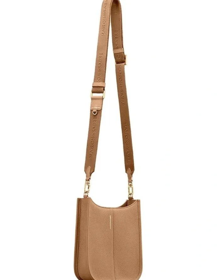 MAISON de SABRÉ The Mini Leather Saddle Bag in Sandstone Brown