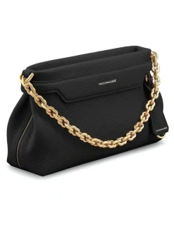 MAISON de SABRÉ The Palais Soirée Leather Shoulder Bag in Black Caviar