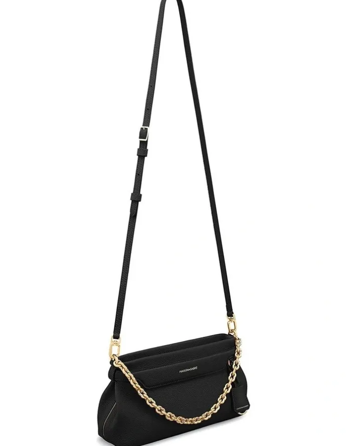 MAISON de SABRÉ The Palais Soirée Leather Shoulder Bag in Black Caviar