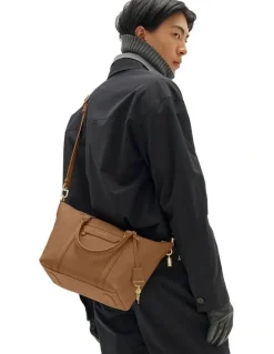 MAISON de SABRÉ The Small Leather Weekender Bag in Sandstone Brown