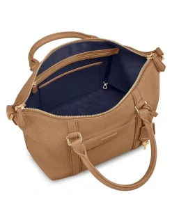 MAISON de SABRÉ The Small Leather Weekender Bag in Sandstone Brown