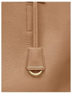 MAISON de SABRÉ The Snap Leather Tote in Sandstone Lily