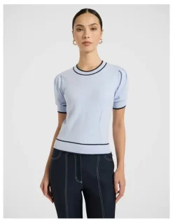 Marcs Act One Cotton Cashmere Knit in Arctic Blue