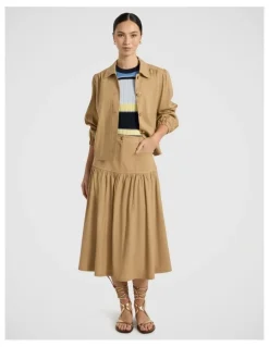 Marcs Ansel Linen Blend Jacket in Tan