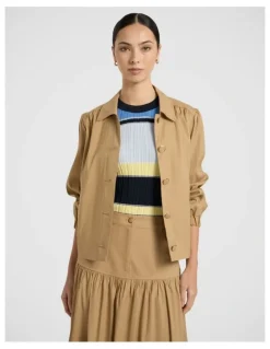 Marcs Ansel Linen Blend Jacket in Tan