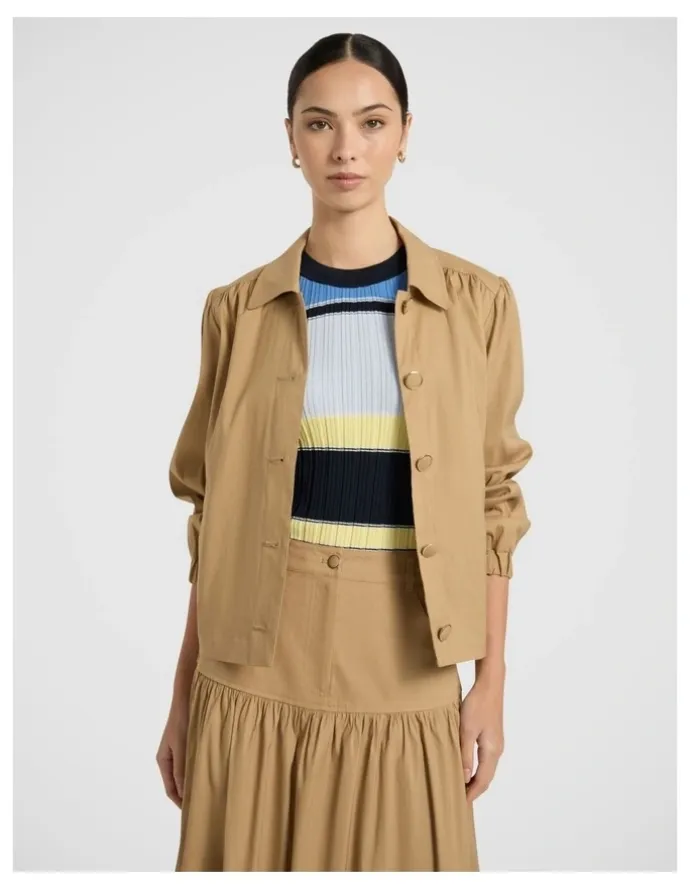 Marcs Ansel Linen Blend Jacket in Tan