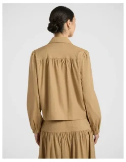 Marcs Ansel Linen Blend Jacket in Tan