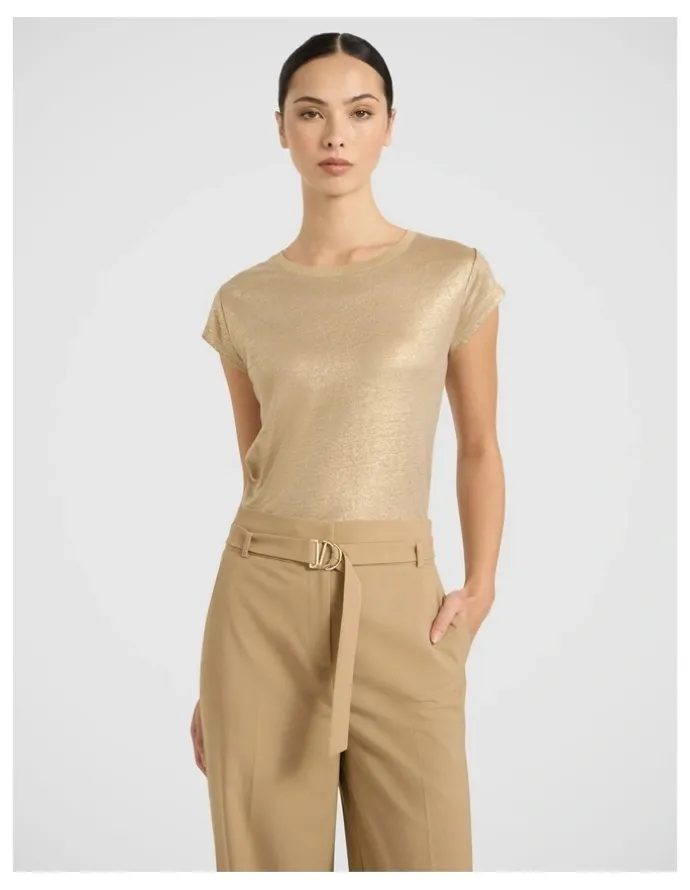 Marcs As Love Glows Foil Linen Tee in Gold