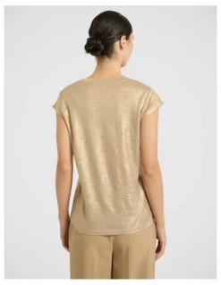 Marcs As Love Glows Foil Linen Tee in Gold