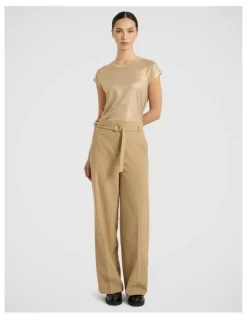 Marcs As Love Glows Foil Linen Tee in Gold