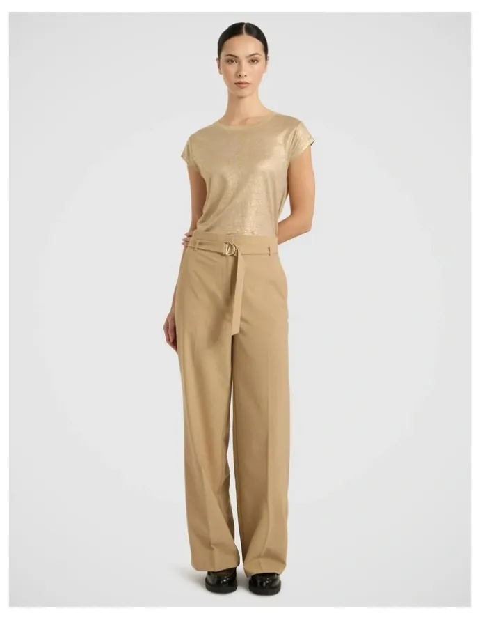 Marcs As Love Glows Foil Linen Tee in Gold
