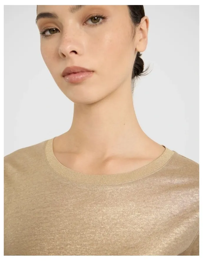 Marcs As Love Glows Foil Linen Tee in Gold
