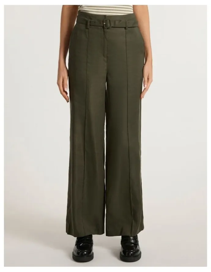 Marcs Ashley Wide Leg Pant in Dark Khaki