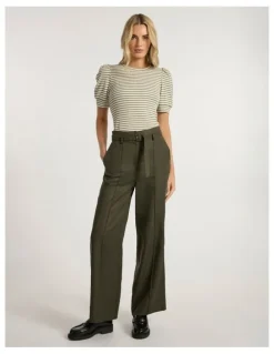 Marcs Ashley Wide Leg Pant in Dark Khaki
