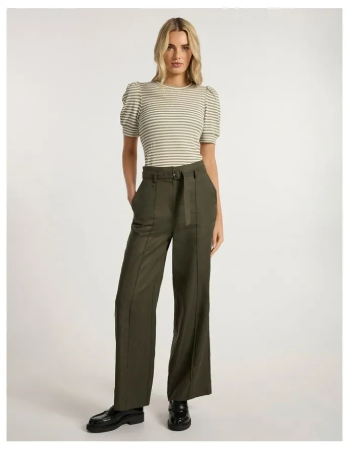 Marcs Ashley Wide Leg Pant in Dark Khaki