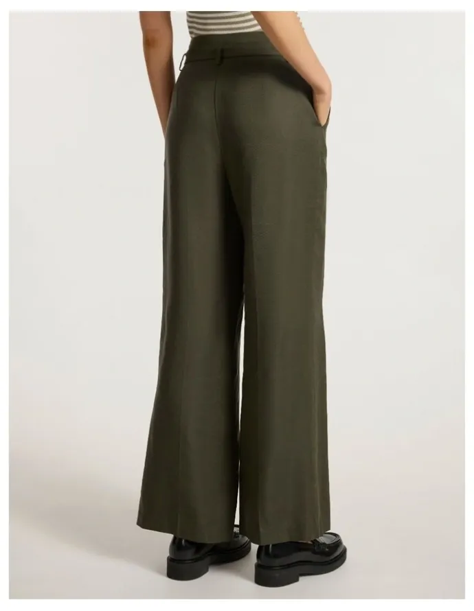 Marcs Ashley Wide Leg Pant in Dark Khaki