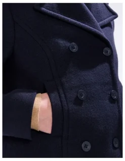 Marcs Brumbry Double Breasted Coat in Moonlit Navy
