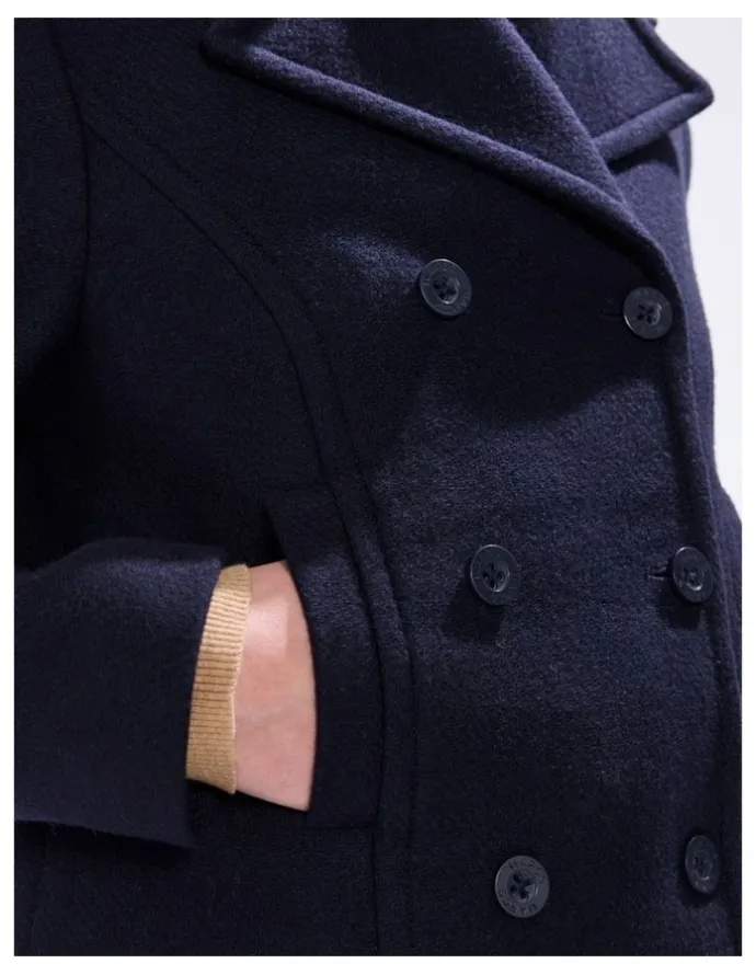 Marcs Brumbry Double Breasted Coat in Moonlit Navy