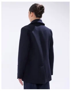 Marcs Brumbry Double Breasted Coat in Moonlit Navy