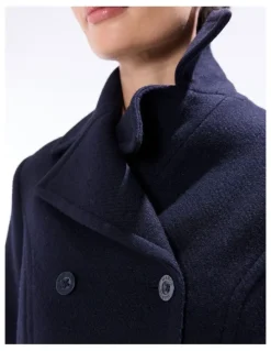 Marcs Brumbry Double Breasted Coat in Moonlit Navy