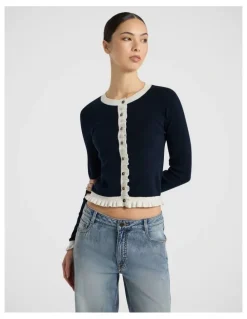 Marcs Callback Csc Cardigan in Navy/Ivory