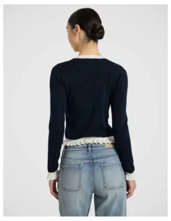 Marcs Callback Csc Cardigan in Navy/Ivory