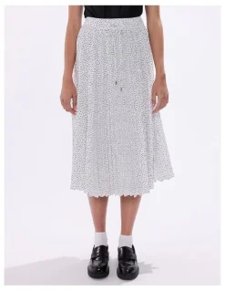 Marcs Empire Of Spots Midi Skirt in White Multi