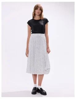 Marcs Empire Of Spots Midi Skirt in White Multi