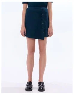 Marcs Fiadh Felted Wool Mini Skirt in Deep Forest