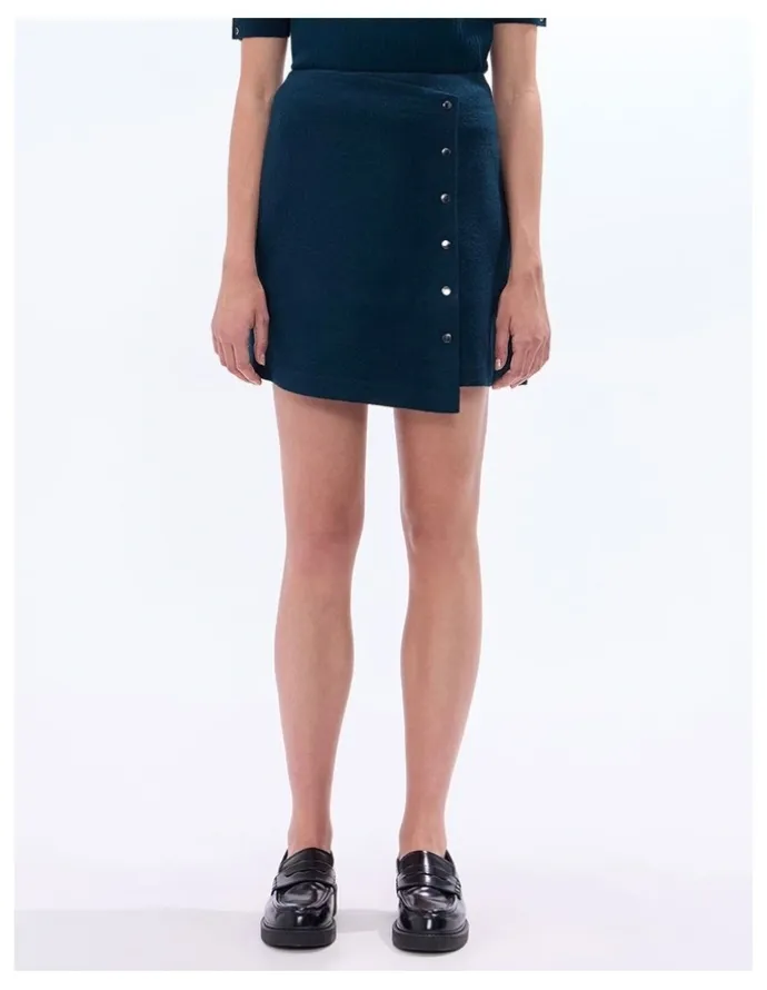 Marcs Fiadh Felted Wool Mini Skirt in Deep Forest