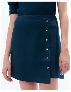Marcs Fiadh Felted Wool Mini Skirt in Deep Forest