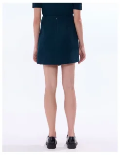 Marcs Fiadh Felted Wool Mini Skirt in Deep Forest