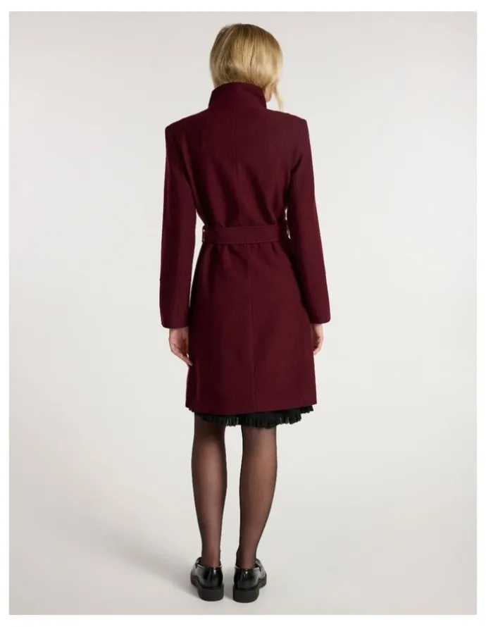 Marcs Francesca Felted Wool Coat in Ruby Port