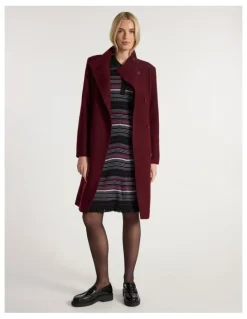 Marcs Francesca Felted Wool Coat in Ruby Port