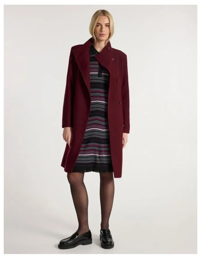 Marcs Francesca Felted Wool Coat in Ruby Port