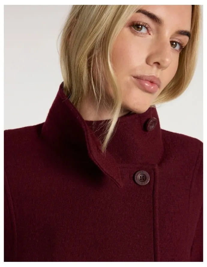 Marcs Francesca Felted Wool Coat in Ruby Port