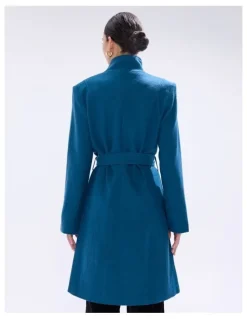 Marcs Francesca Felted Wool Coat in Teal