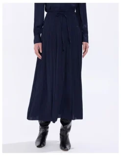 Marcs Karu Pleated Midi Skirt in Moonlit Navy