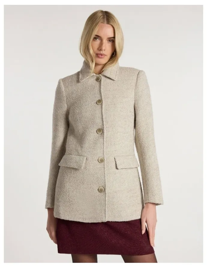 Marcs Kayla Coat in Ivory Multi