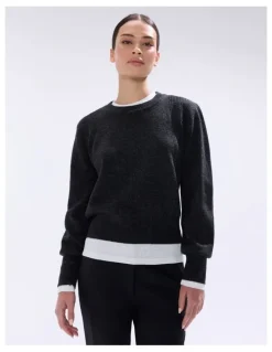 Marcs Morissette Merino Knit in Charcoal Melange
