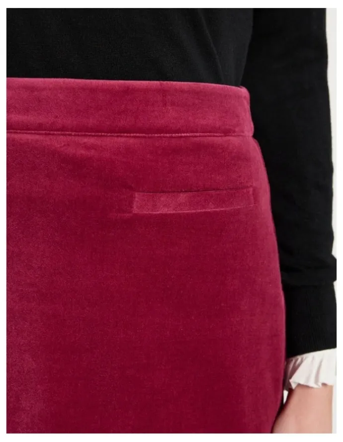 Marcs Nala Velvet Mini Skirt in Berry