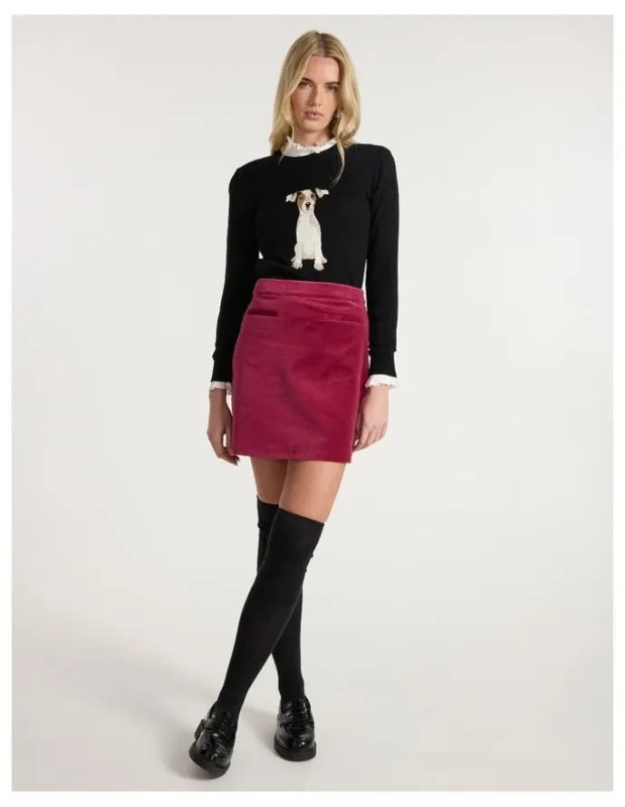 Marcs Nala Velvet Mini Skirt in Berry