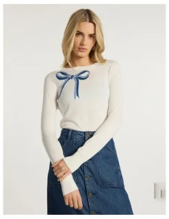 Marcs Off We Bow Csc Knit in Ivory