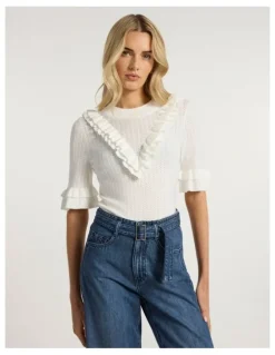 Marcs Olsen Ruffle Knit in Ivory