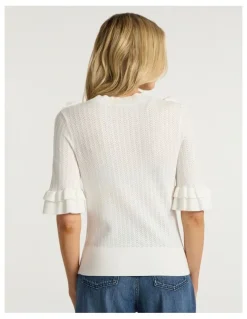 Marcs Olsen Ruffle Knit in Ivory