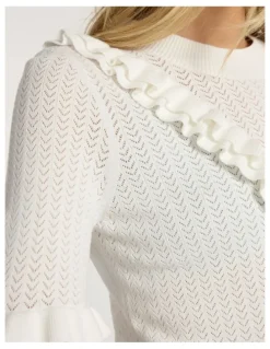 Marcs Olsen Ruffle Knit in Ivory
