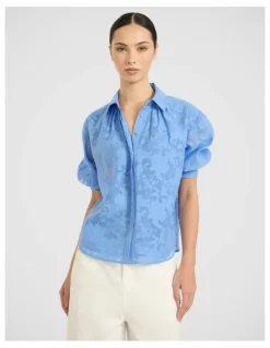 Marcs Pepe Jacquard Shirt in Pacific Blue