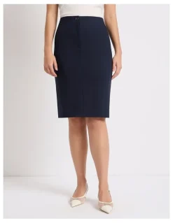 Marcs Phoebe Pencil Midi Skirt in Navy