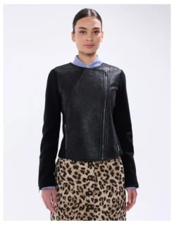 Marcs Piper Felted Wool Jacket in Black