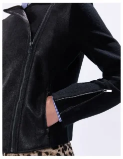 Marcs Piper Felted Wool Jacket in Black